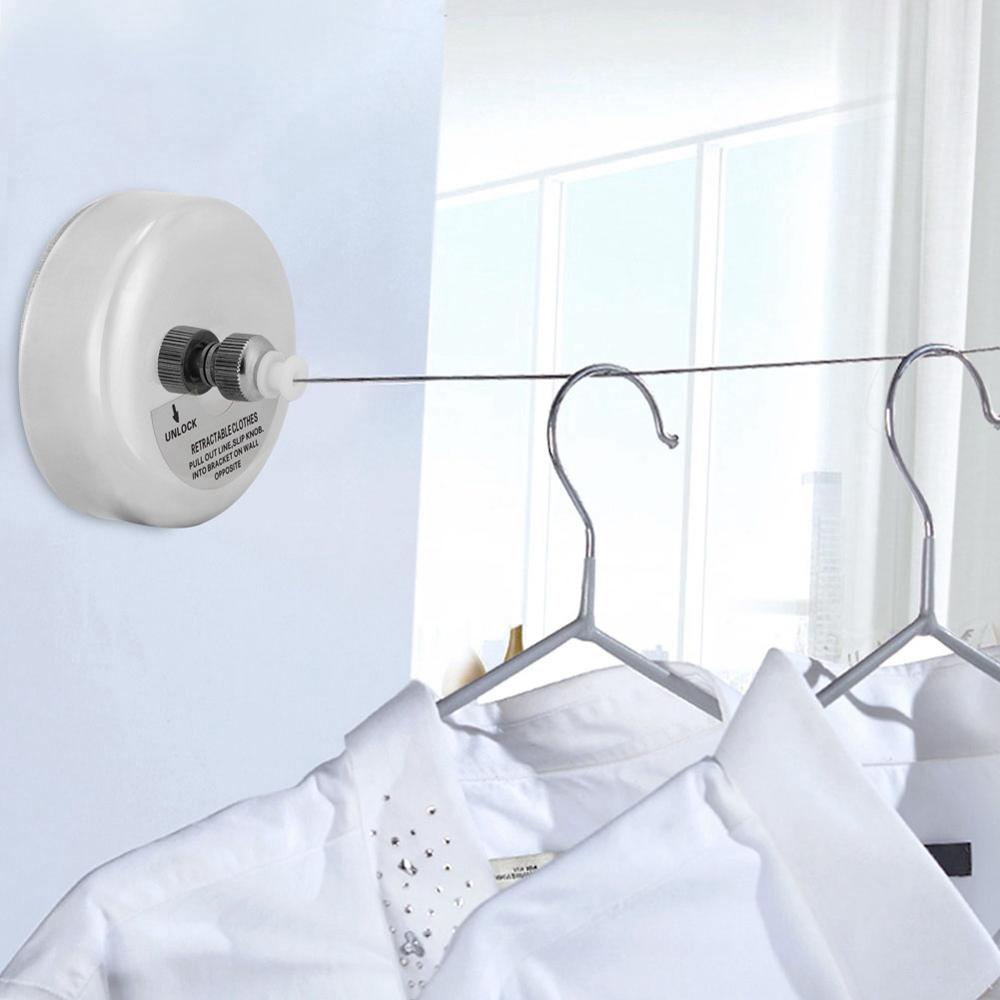 Outdoor Clothes rack Indoor Retractable Clothesline Rope Telescopic Stainless String Laundry Hangers Wall Drying Rack