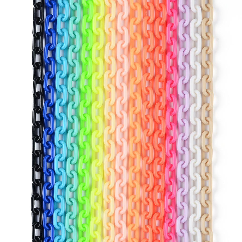 40 cm kleurrijke acryl schakelketting karabijn sleutelhangers voor ketting armband maken van kleurrijke ketting plastic kettingschakels
