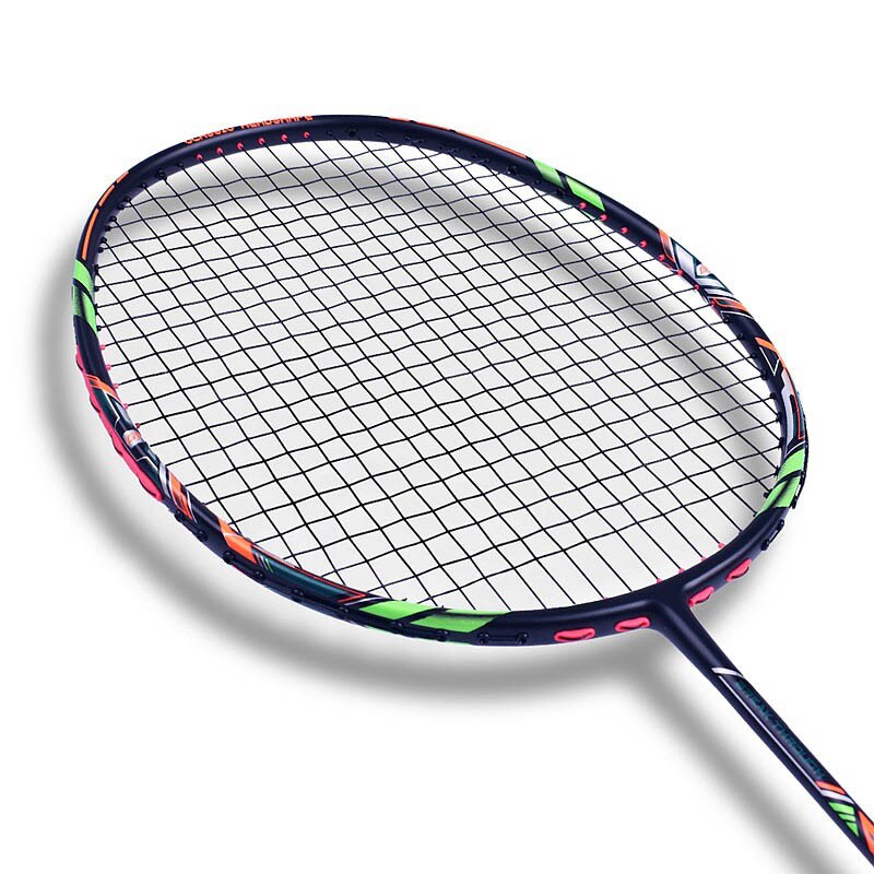 8U 65G Badminton Racket Full Carbon Ultralight Offensive Single Paddle Speed Force Racket With Over Grip Box 22-30 LBS