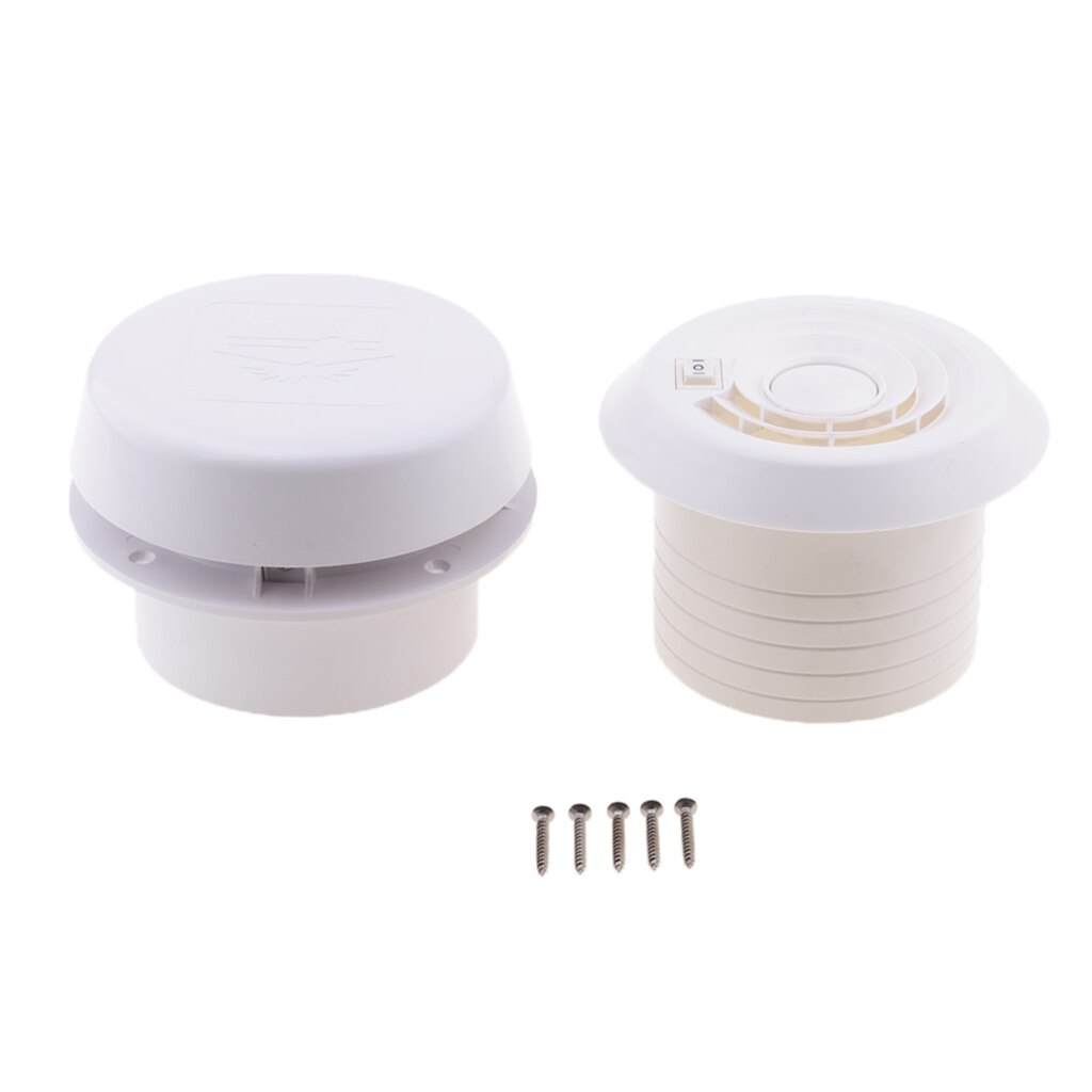 RV Roof Vent, 12 Volt RV Vent Fan, Mushroom White Ventilation Fan, Easily Mounts to RV with Included Hardware