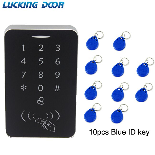 LUCKING DOOR RFID Access Control System Security Proximity Entry Door Lock RFID/EM Keypad Card Access Control Door Opener: AC and 10 ID Keys