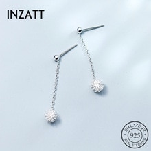 INZATT Elegante 100% 925 Sterling silber Löwenzahn Blume Tropfen Ohrringe Edlen Schmuck Für Frauen Engagement Party Zubehör