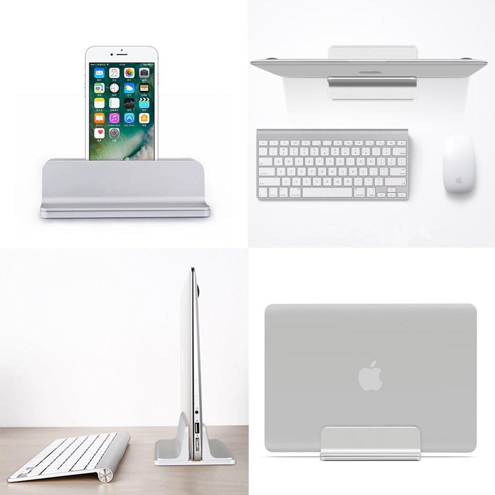 Vertical Laptop Stand Dock for Macbook Air Pro 13 15 Desktop Aluminum Stand with Adjustable Width for Surface Chromebook Dock