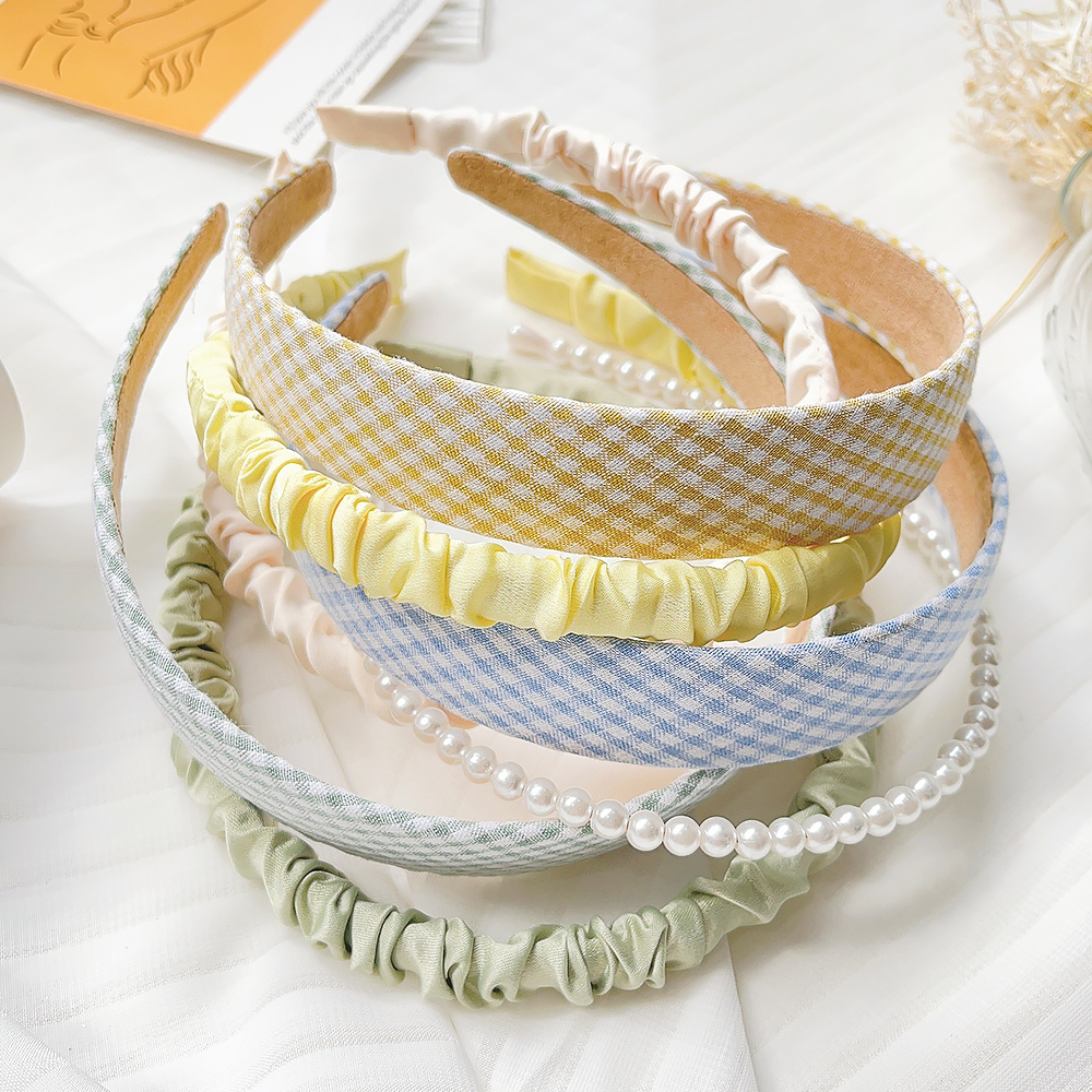 3 unids/set mujer bandas para el cabello de tela tocado diadema de perlas diadema para niñas aro para el cabello accesorios para el cabello femenino