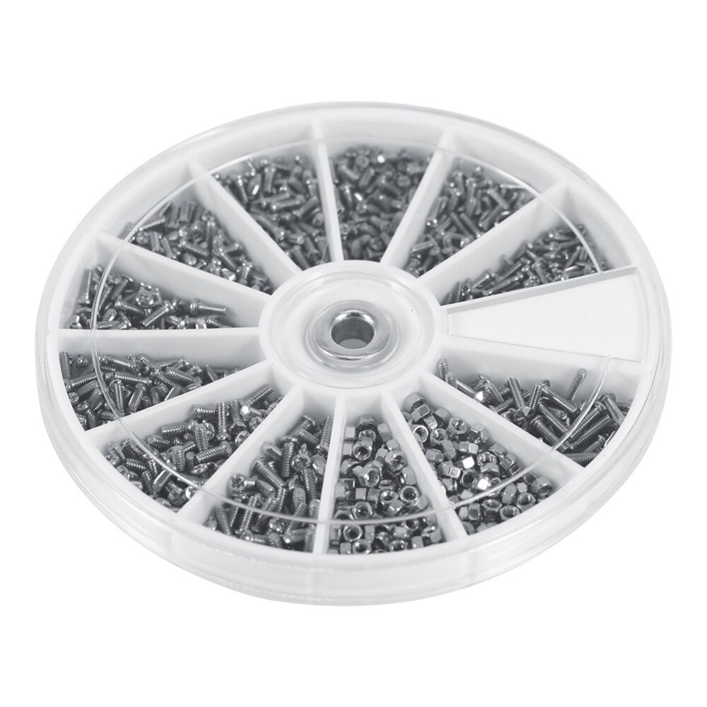 SHGO-600 Pcs/Set Small Stainless Steel Screws 12 Kinds of Electronics Nuts Assortment + 1pc Screwdriver for Eyeglasses Repairin