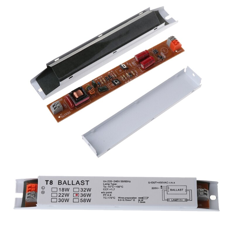 Balasto electrónico de amplio voltaje T8, 220-240V, CA, 36W, fluorescente, lastres de lámpara