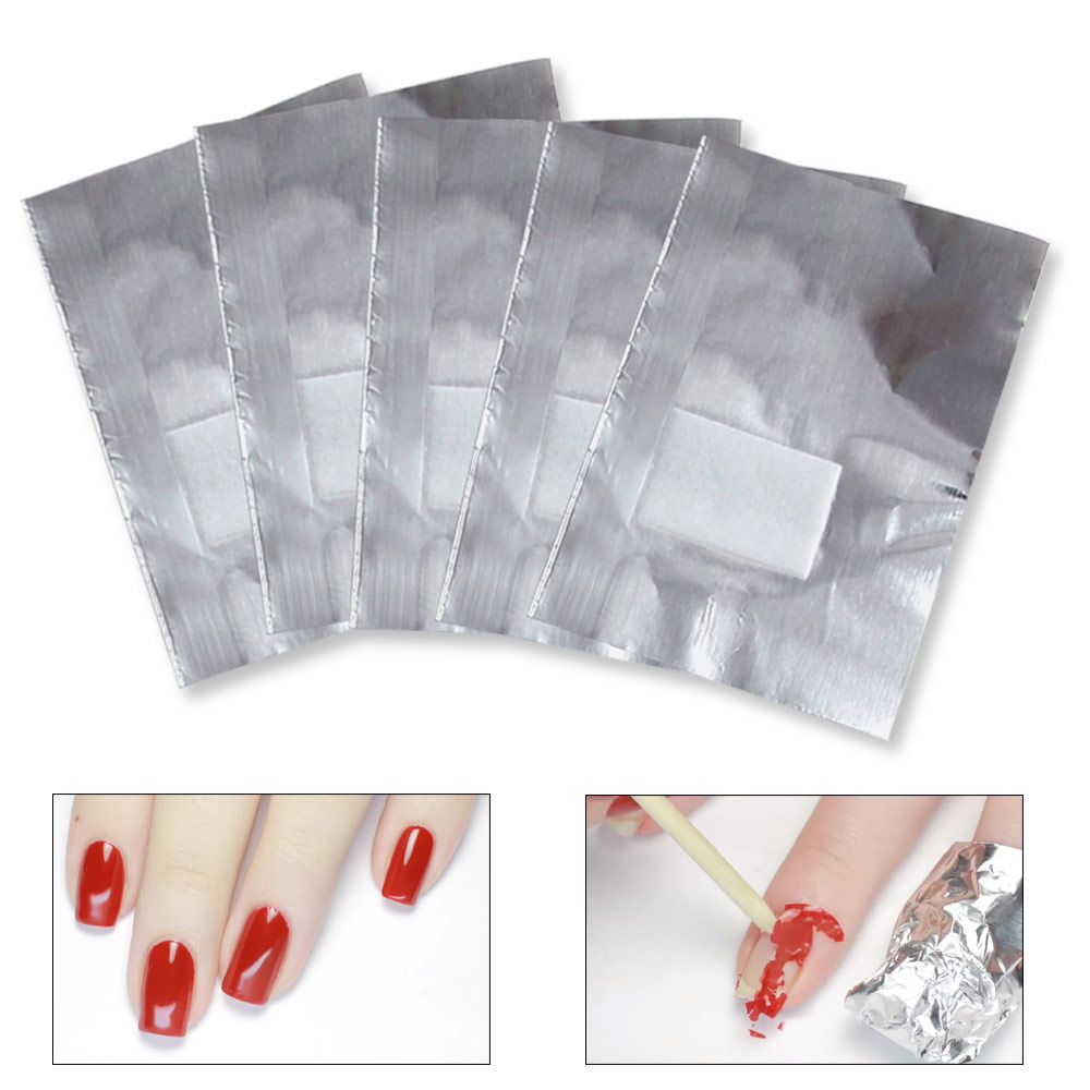 100Pcs Aluminium Foil Nail Art Losweken Acryl Gel Polish Nagel Verwijderen Wraps Remover Manicure Nail Cleaning Up Tool