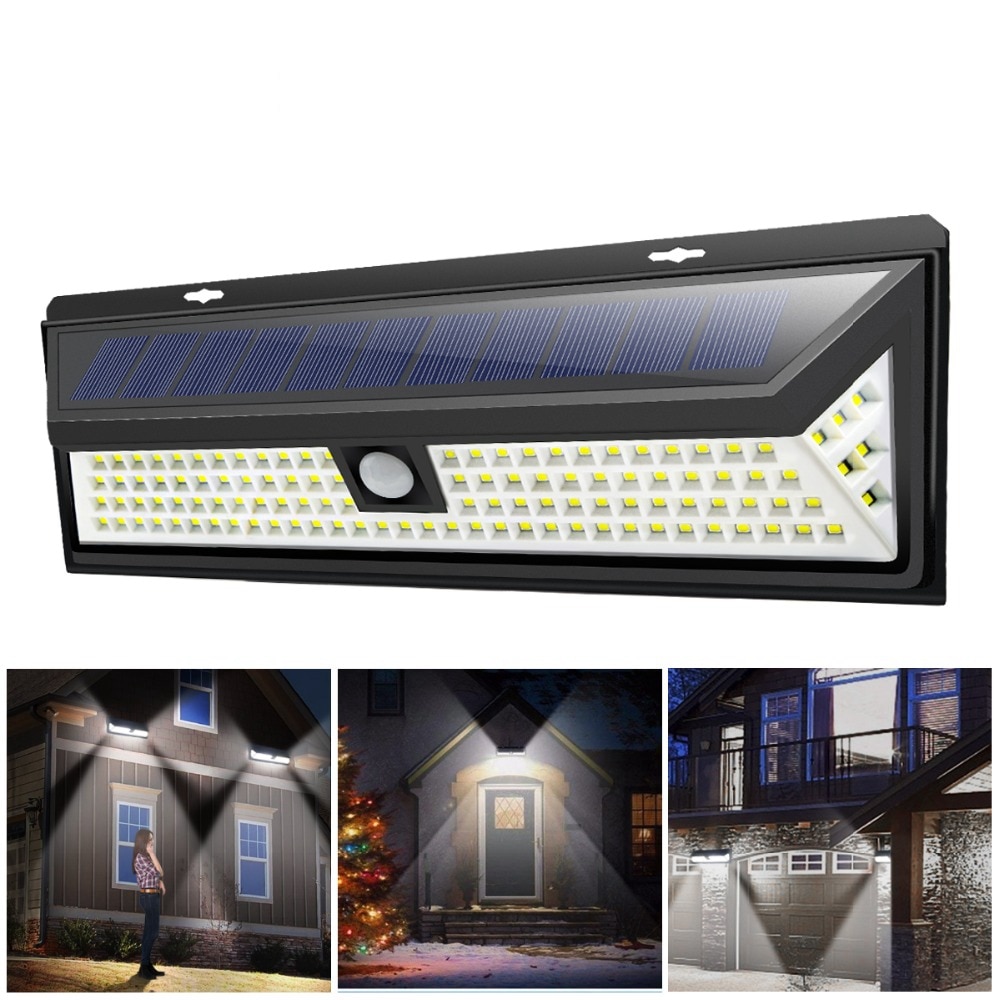 Udendørs væglampe pir bevægelsessensor led solenergi gadelys have gård gang indretning nat sikkerhed smart solcellelampe