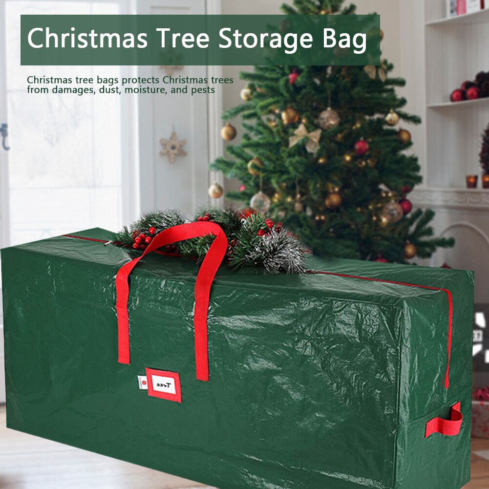 Christmas Tree Storage Bag Portable Foldable Zipper Closure Large Capacity Dustproof Waterproof Home Moisture Proof With Handles