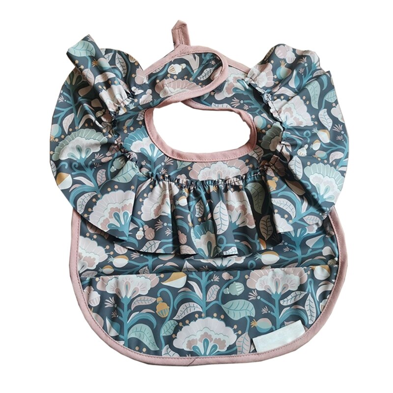 Zuigelingen Pu Leer Waterdicht Feeding Doek Baby Kwijlen Bib Burp Doek Met Pocket Tas Wasbaar Kinderen Tekening Schort: 9