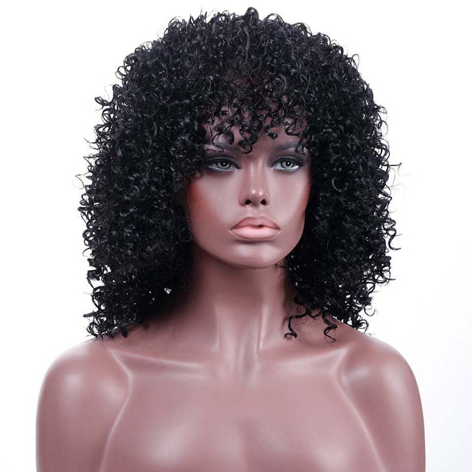 MUMUPI-peluca Afro rizada sintética para mujer, pelo negro Natural Afro, de alta temperatura, disponible en 2 colores