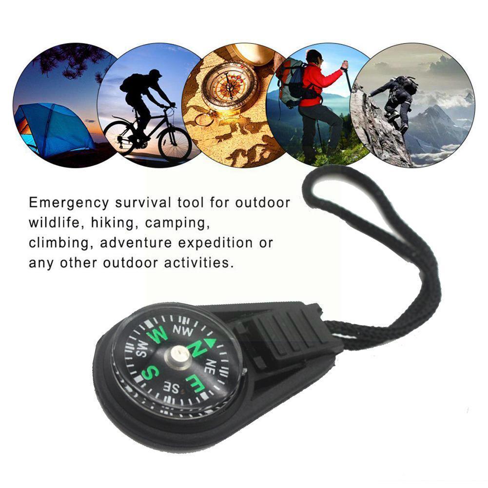 Mini Survival Compass Outdoor Camping Hiking Pocket Adventure Riding Equipment Climbing Carabiner Camping Tool 1pc Navigato E1l7