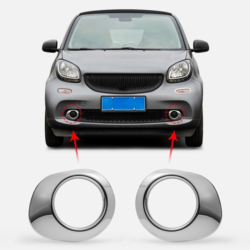 Bil foran tåkelys biltilbehør eksteriør bil klistremerke abs krom trim for mercedes smart 453 forfour fortwo