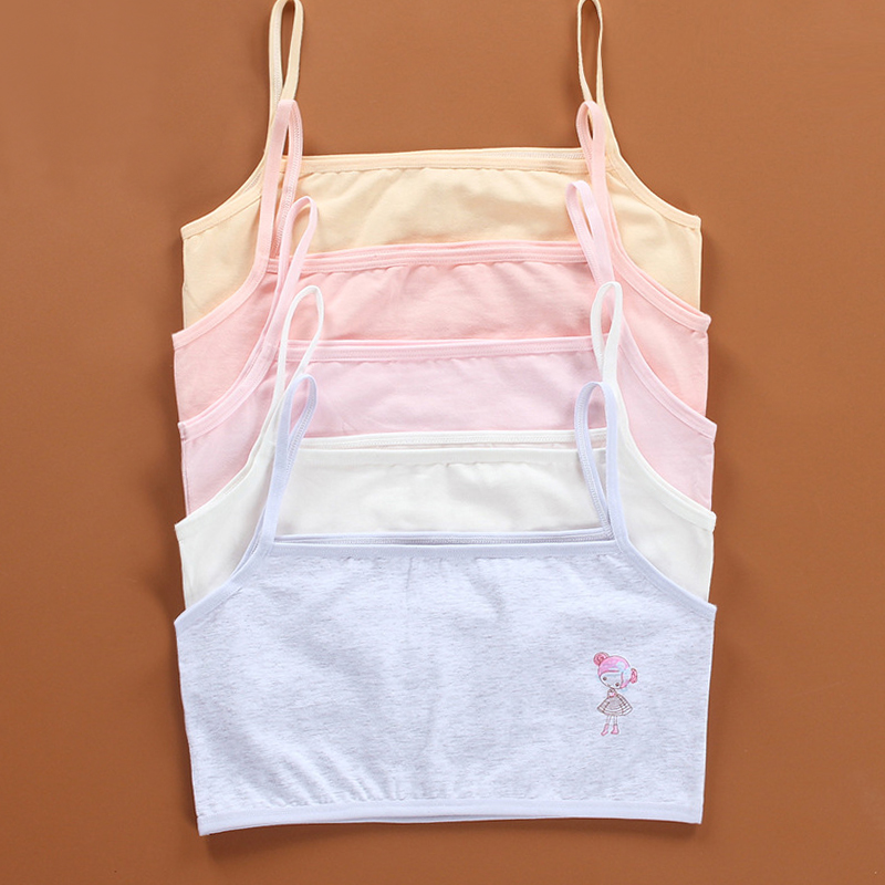 [B216] reggiseno per bambini senza schienale in pizzo per ragazze cinturino sottile in cotone per studenti intimo estivo stile gilet piccola imbracatura per lo sviluppo