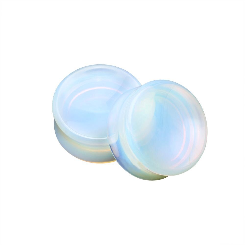 KÖRPER PUNK Neue Konkaven Stein Plugs und Tunnel Piercing Opalite Flesh Ohr Expander Gauges Bahren Körper Schmuck 2 stücke Set