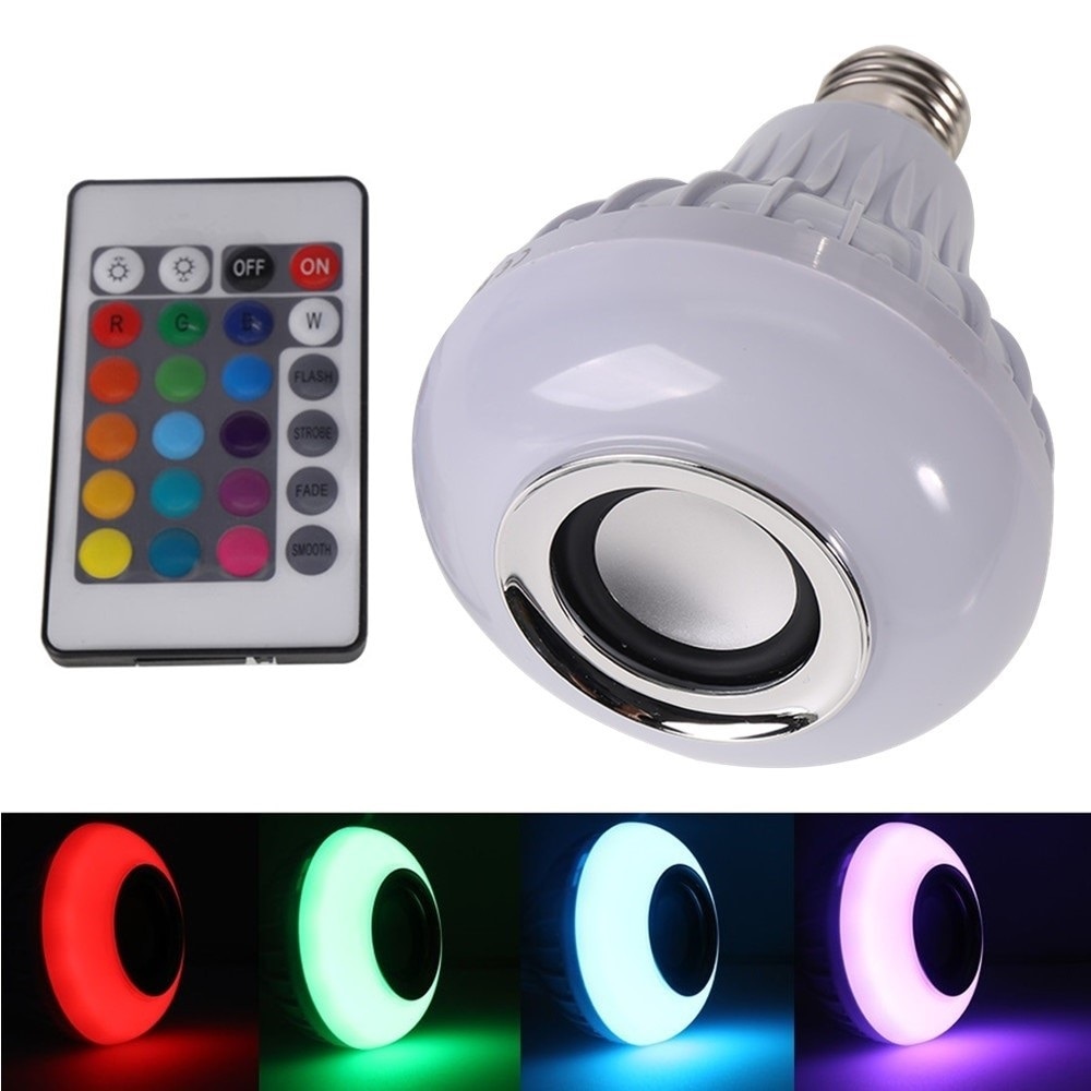 Rgb Led Lamp Draadloze Bluetooth Speaker Lamp Muziek E27 Led Verlichting Met Afstandsbediening