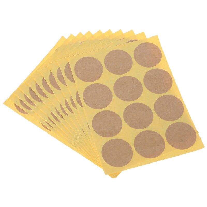 YYSD 120Pcs Blank Round Craft Packaging Seals Kraft Sealing Sticker Label Paper DIY