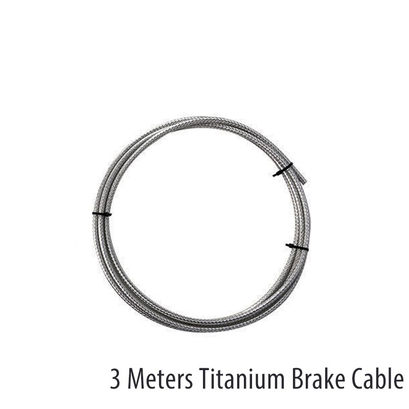 3 Meters DIY Braided Slick Lube Bike Derailleur Shift Brake Cable Housing Line Kit For Mountain Road BMX Bicycle: Titanium Brake Cable
