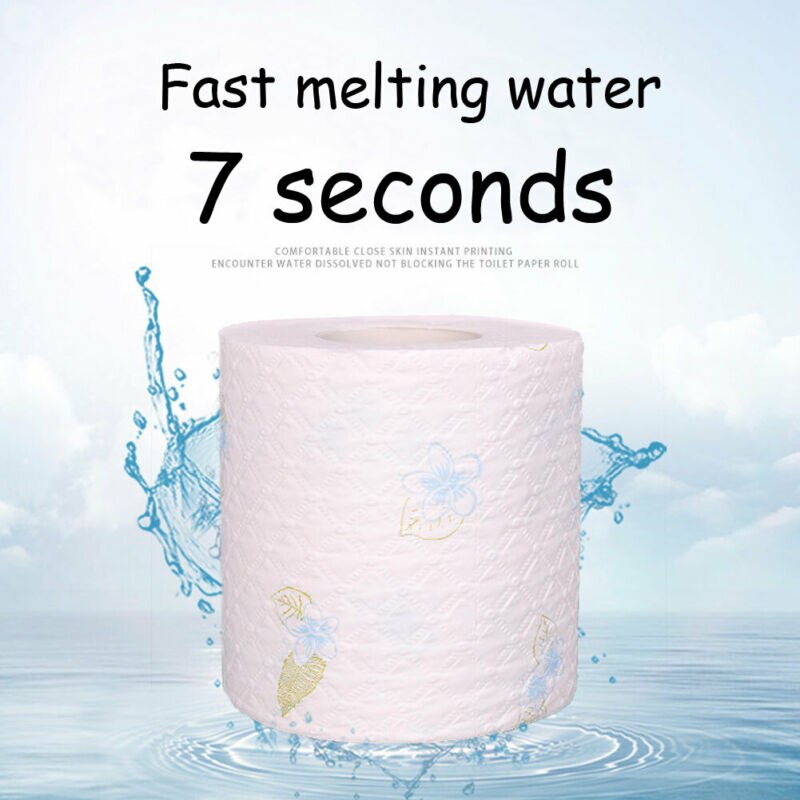4 Ply 6 Rolls Home Bath Paper Toilet Paper Bulk Rolls Bath Tissue Paper Household Bathroom Soft Toilet Paper