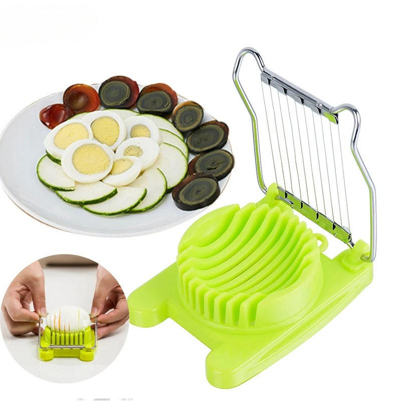 Køkkentilbehør æggeskærer rustfrit stål frugtsalatskærer æggeværktøj manuel foodprocessor køkkengadget ali 426