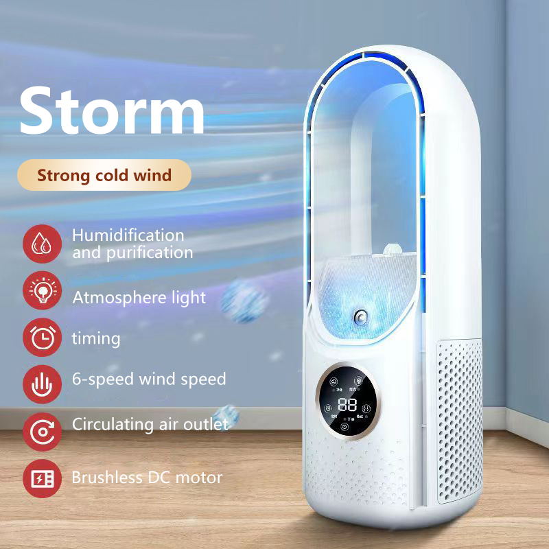 Bladloze Ventilator Draagbare Airconditioner Led Display Desktop Ventilatorblad Koelkoeler Ventilator Toren Luchtkoeler Voor Kantoor Slaapkamer