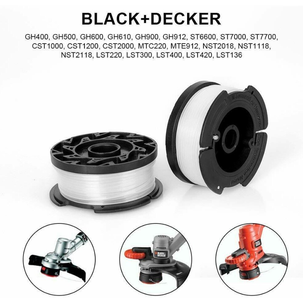 3pcs Grass Mower Trimmer Replacement Spools Line for BLACK DECKER AF-100-3ZP Eco-Friendly Cutter Garden Power Tools