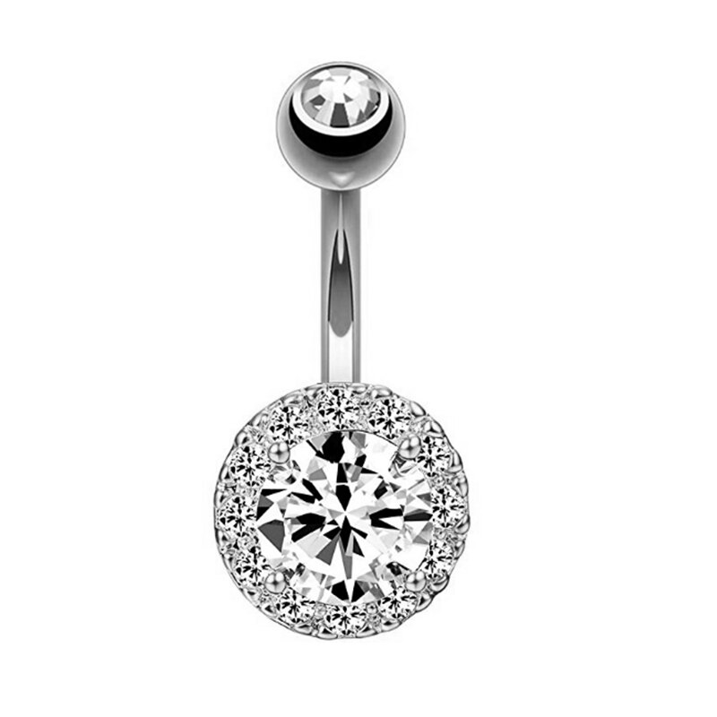 10 Stijlen Sexy Bungelende Navel Navel Ring Oreja 14G Dubbele Ronde Zirconia 316L Chirurgisch Staal Buik Piercing sieraden