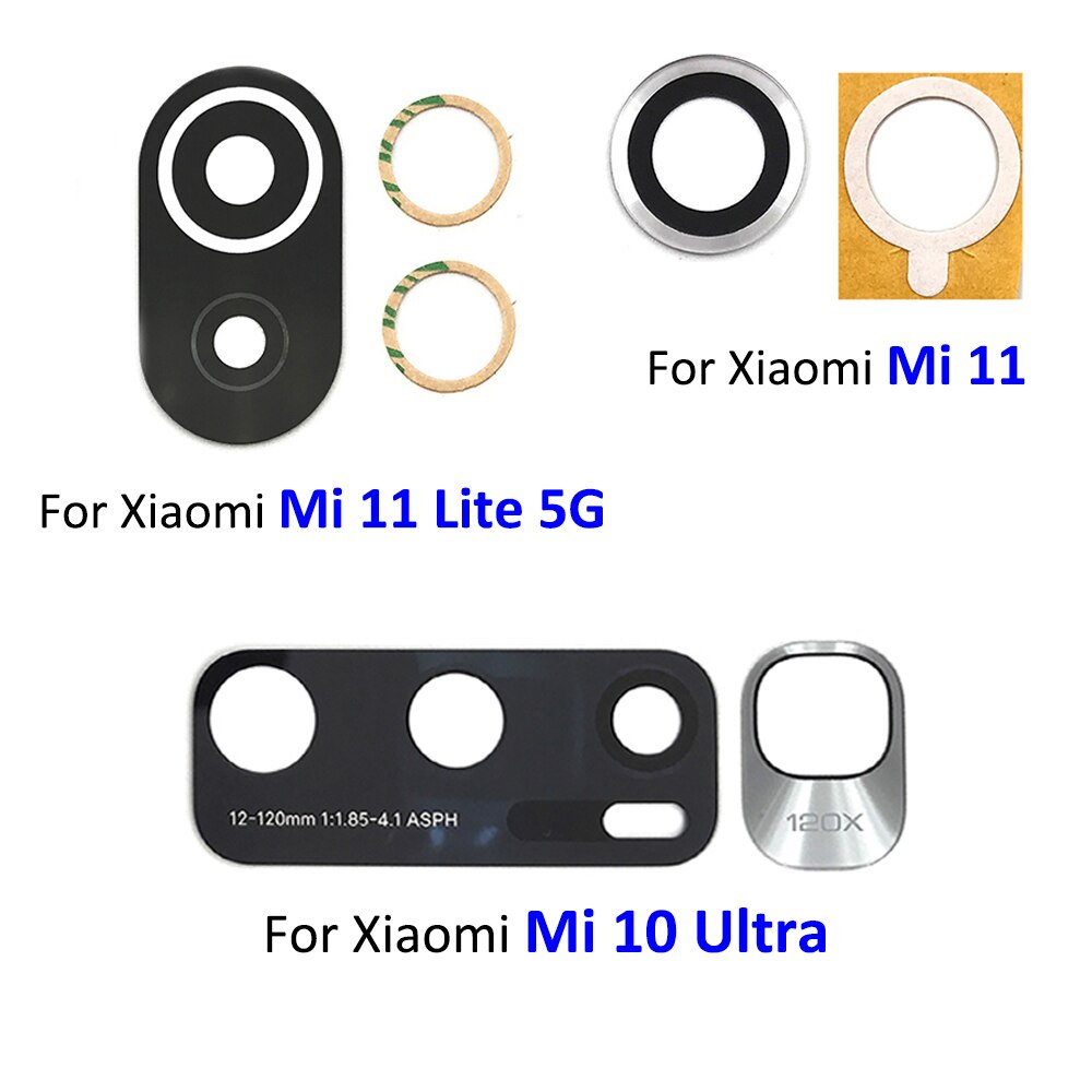 2Pcs Rear Camera Glass Lens with Glue Replacement Repair For Xiaomi Mi 10T 11 Lite 5G 11 10 Ultra 11T Pro Camera Glass Lens