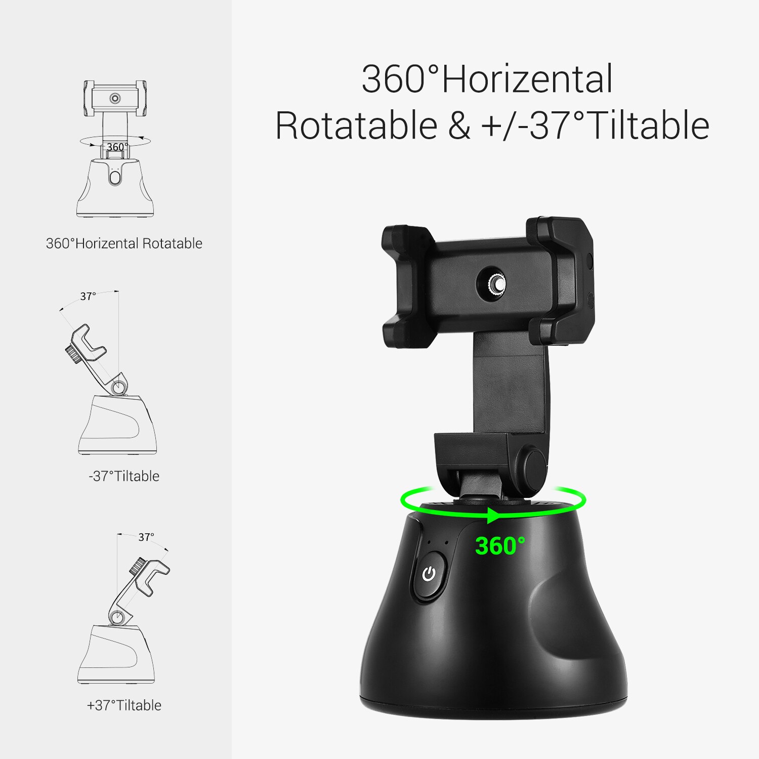 Smart Selfie Stick - 360° Auto Face Tracking Object Tracking - Portable Phone Holder for Vlogging
