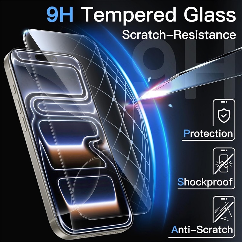 5-1 Stück 9H gehärtetes Glas für Apfel iPhone 17 Profi Max 17Profi iPhone 17 Profi Max i Telefon Luft Displayschutzfolie explosionsgeschützte HD-Folie