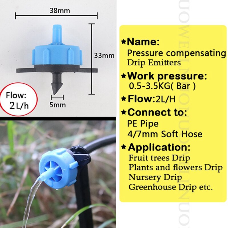 10 ~ 50m 1/4 tommers pe slange hagevanningssett grønnsakshage frukthage plante mikro drypp vanningssystem sett drypper