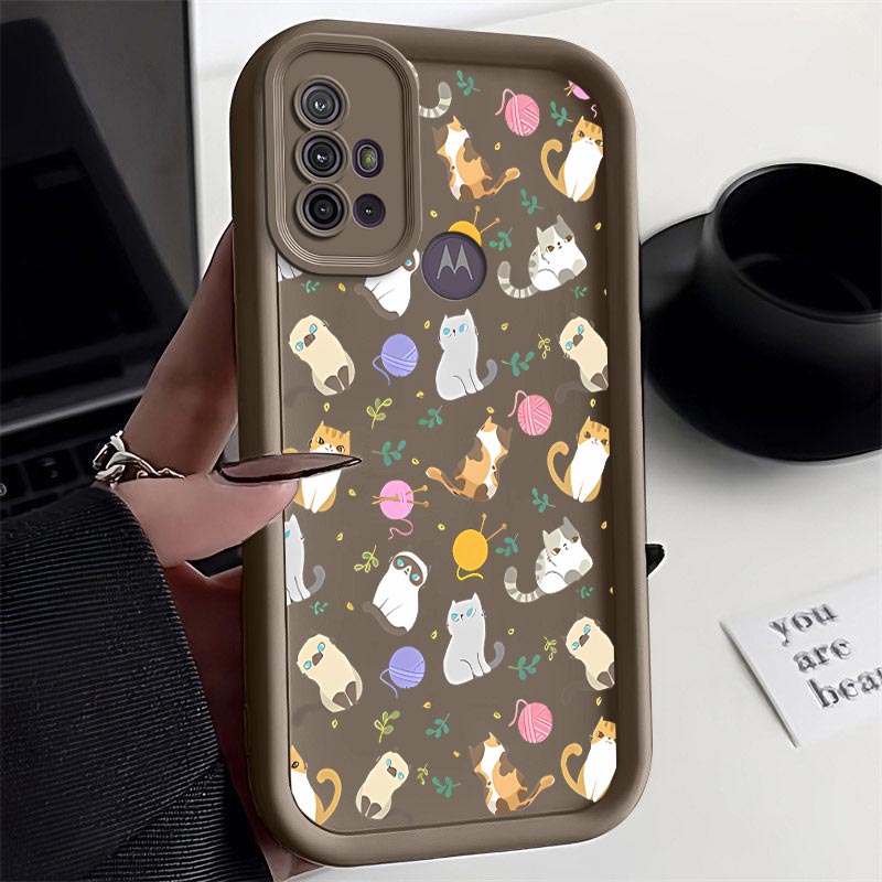 G30 pełen życia Kot Nowy niebo oko etui na telefon robić Motorola Moto G20 Odporna na uderzenia ochrona aparatu Moto G10 Miękka tylna obudowa: ABS / Złota