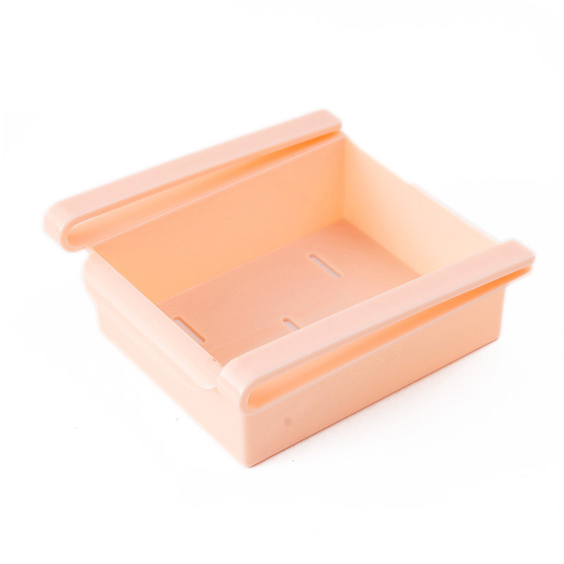 Mini DIY Slide Kitchen Fridge Freezer Space Saver Organization Storage Rack Bathroom Shelf Rack Organizer Holder: Pink