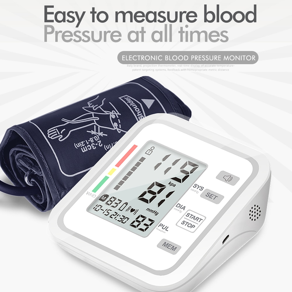 Bloeddrukmeter Tonometer Automatische Bovenarm Elektronische Huishoudelijke Bloeddrukmeter Engels Voice Broadcast