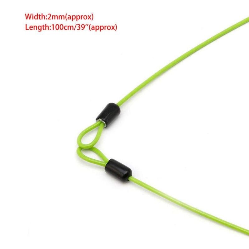 100cm x 2mm Cycling Sport Security Loop Cable Lock Bicycle Bikes Scooter U-Lock (Green)