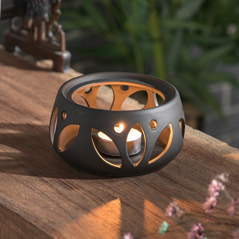 Ceramic Candle Heating Base Insulation Tea Ceremony Base Warmer Teapot Wine Tea Pot Holder Aromatherapy Furnace Japanese Style