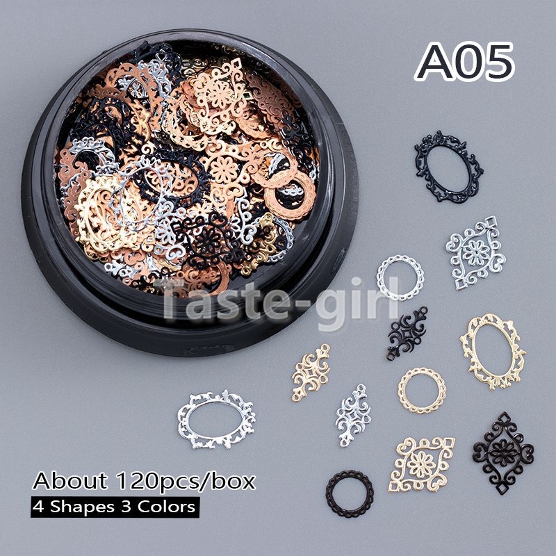 1garnek boże narodzenie metalowe ozdoby robić paznokci folia cekiny paznokci kawałek naklejki naciśnij na sztuczne paznokcie akcesoria manicure dostarcza narzędzie: HGKJP-A05