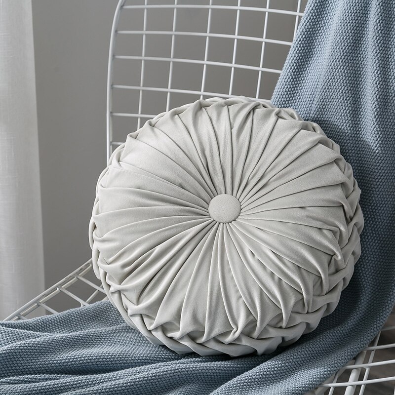 Luxe dikke sierkussens, zachte corduroy ronde decoratieve kussen, zitkussen, stoel, woondecoratie, terras voor auto, kantoor, bed, sierkussen: Lichtgrijs