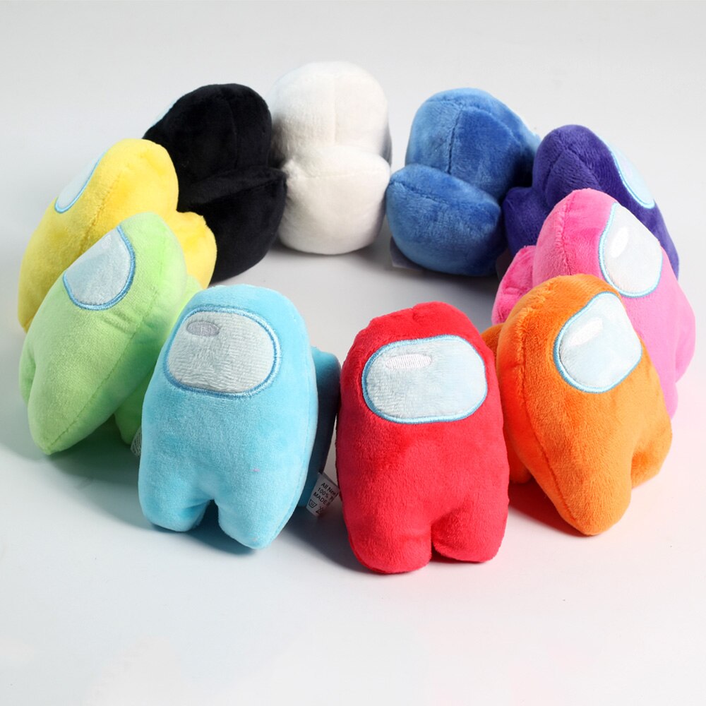 10CM Lovely Among Us Plush Toys Soft Solid Color Reliver Stress Toys Funny Cute Plushie Game Doll Kids