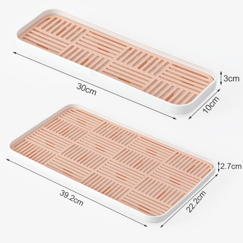 Kitchen Storage Drain Tray,Bottle Cup Bowl Cutlery Dish Drainer,Dish Drying Rack,Sponge Holder,Countertop Kitchen Sink Organizer