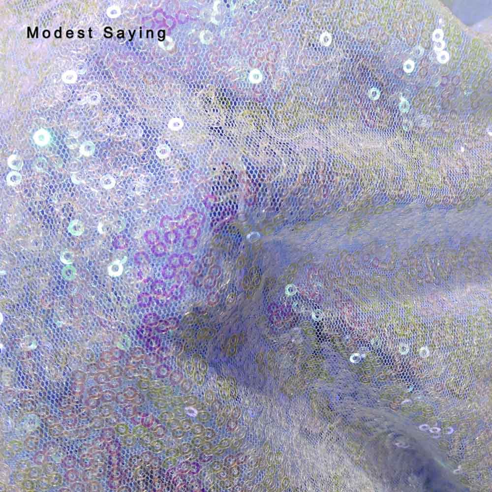 2Yards Purple Sequins Fabric for Evening Dress Wedding Party Prom Sparkly Backdrop Glitter Cloth Craft Mesh Handbags Material: sky blue