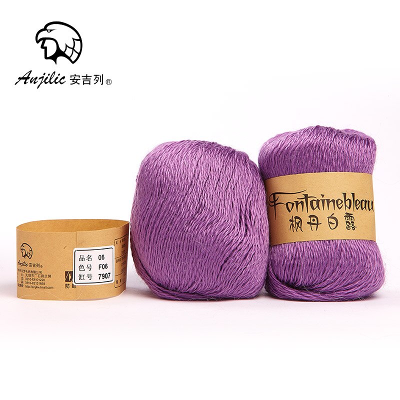 50g/Bal Fontainebleau Mohair Acryl Wol Antipilling Lage Krimp Dunne Garen Voor Hand Breien Haken