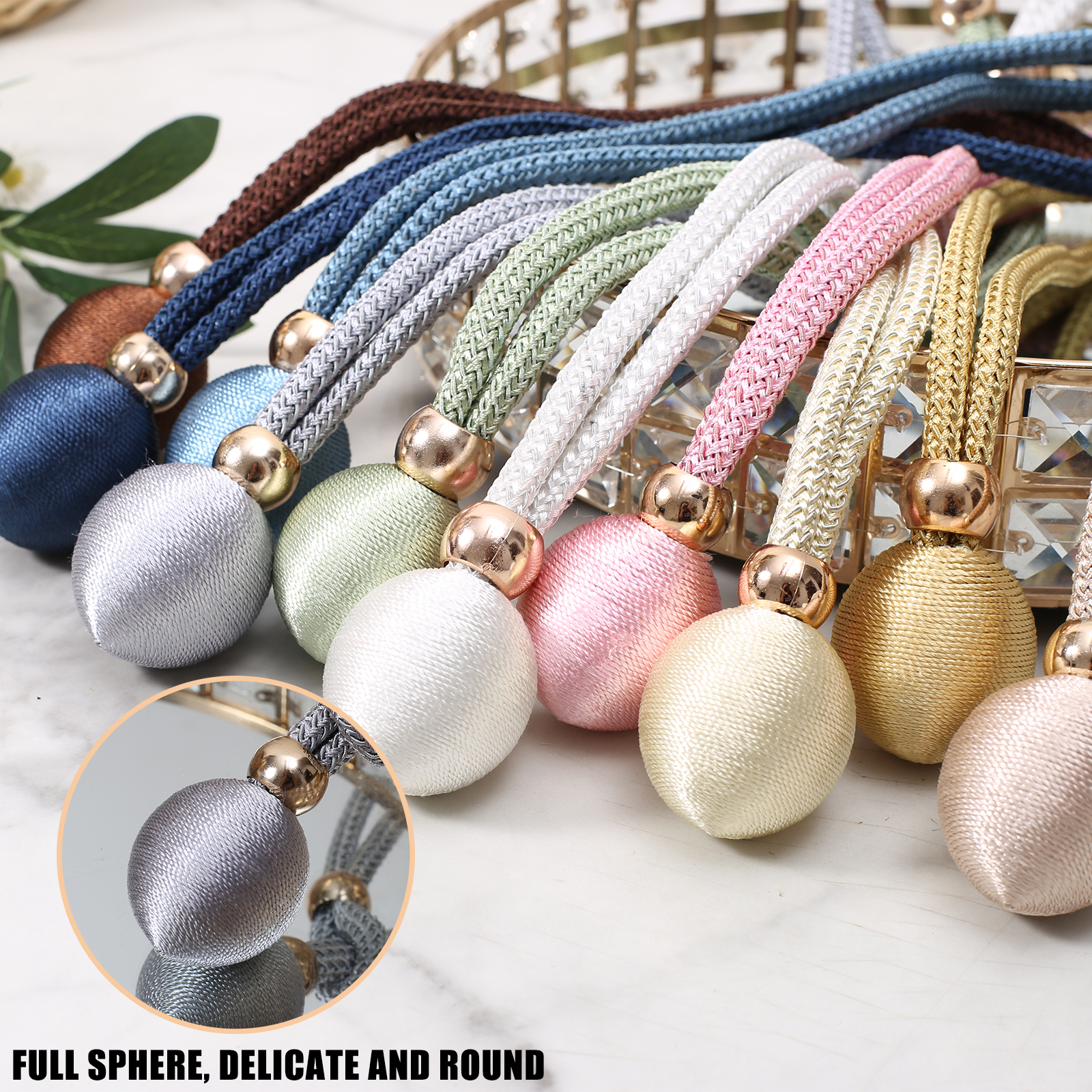 Paquete de 2 cortinas elásticas de poliéster modernas con encaje, ajustable, adecuadas para cortinas gruesas, accesorios de decoración de cortinas para el hogar y la oficina para sala de estar, dormitorio, puerta de terraza