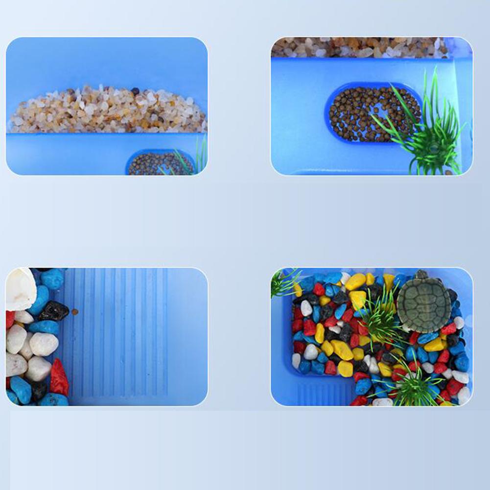 Red-eared Turtles Tortoise Tank with Roof Terrace Fishbowl Villa Home Plastics Special Tank for Turtle Raising