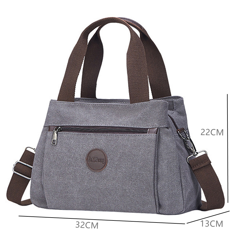 Borsa da donna Casual retrò in tela da donna borsa a tracolla singola borsa da donna in tela Multi-scomparto di grande capacità