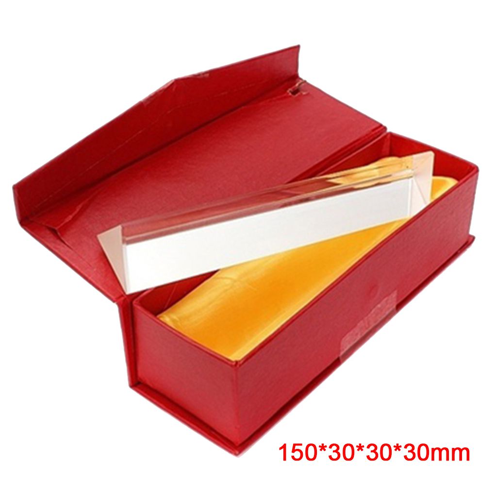 15cmx3cm Rainbow Optical Glass Triple Triangular Prism Physics Teaching Light Spectrum with Box