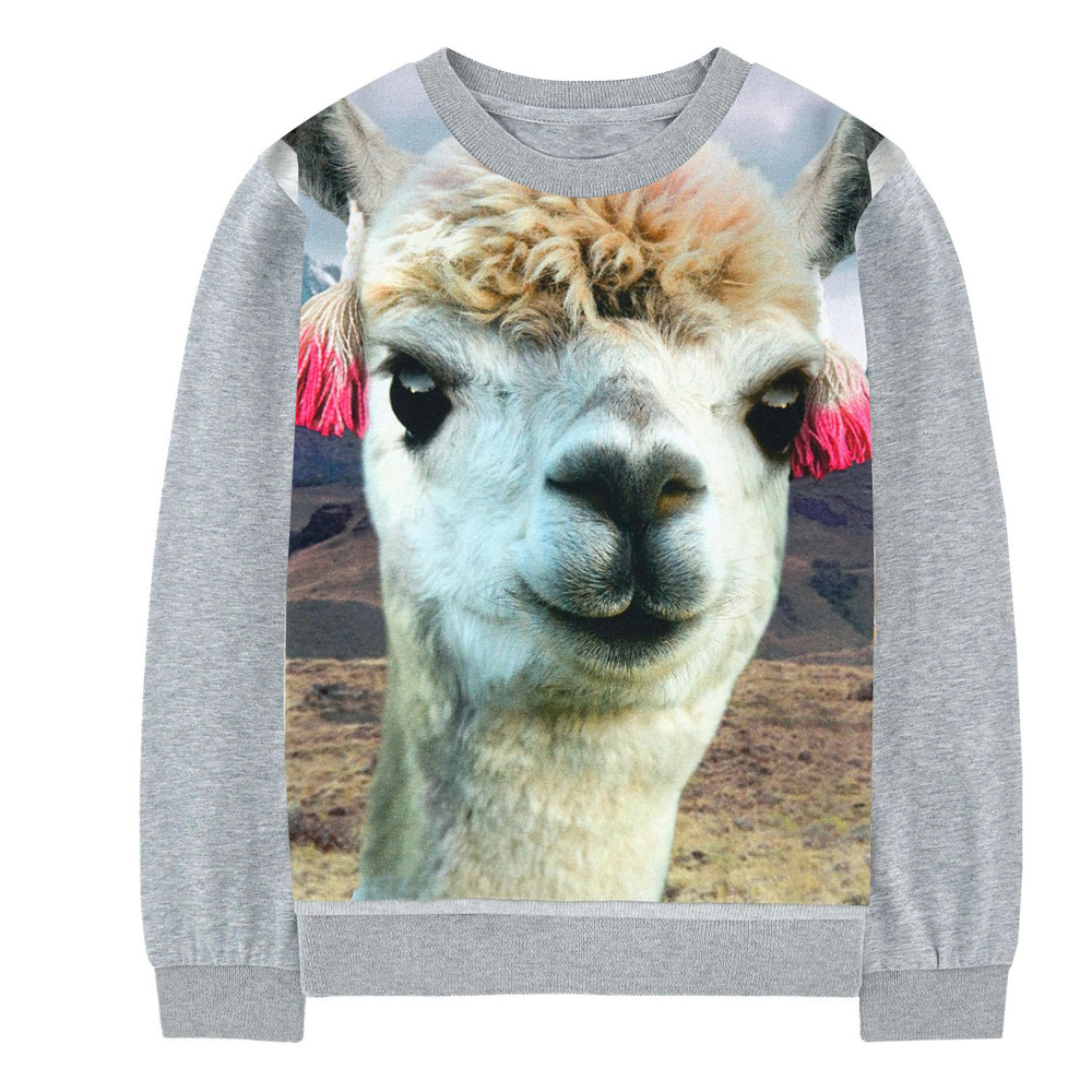 Vroege Voorjaar Nationale Stijl Meisjes t-shirt leuke alpaca printing Kids lange Mouw Kinderen T-shirt 2-10y