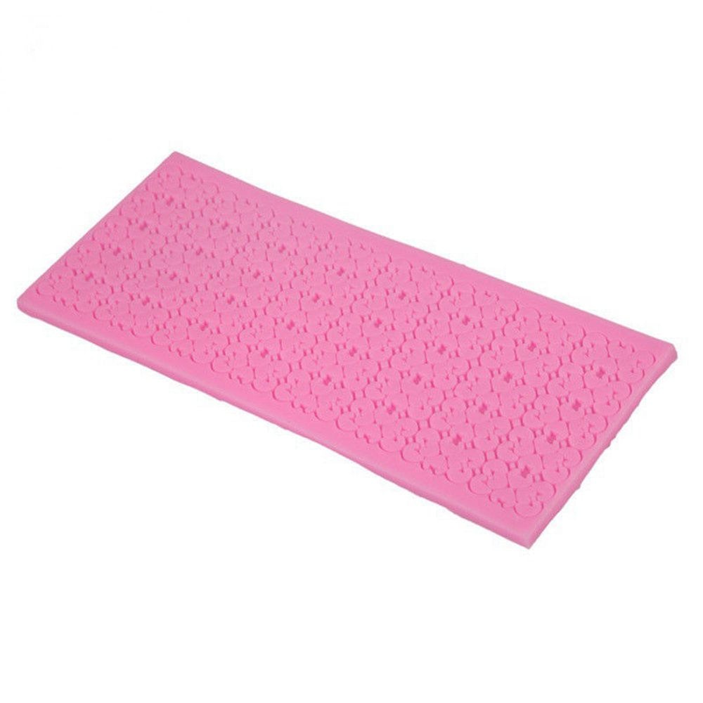 Silicone Fondant Lace Mat - Rose Flower Circular Ring 2 Holes