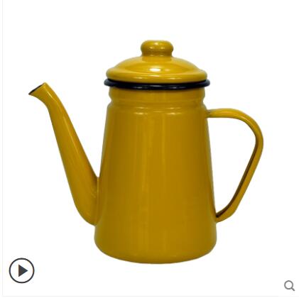 1.1L Emaille Koffiepot Hand Waterkoker Inductie Fornuis Gasfornuis Universele Emaille Vintage Waterkoker Waterkoker Theepot: 9