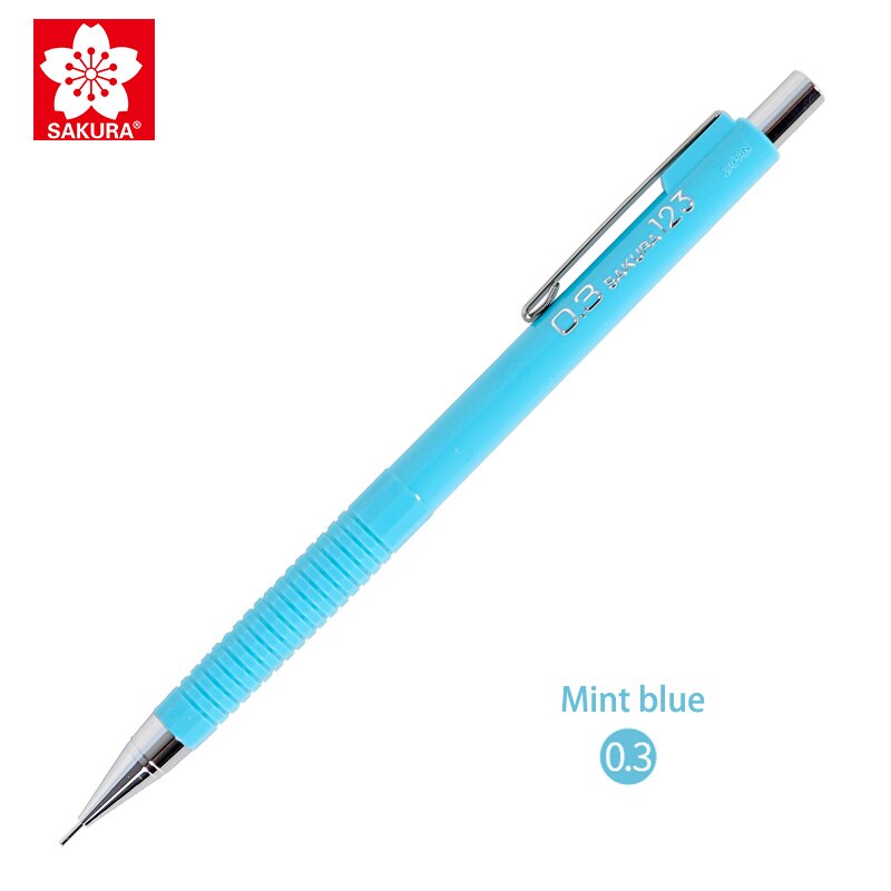 Macaron color Japanese SAKURA mechanical pencil XS-123/125 anti-breaking lead writing pencil 0.3/0.5mm: 0.3mm blue